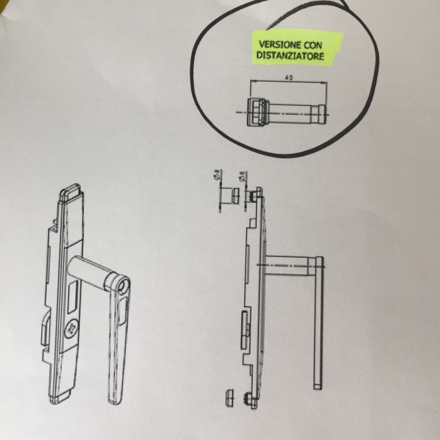 Manoeuvre fermeture pour fentre pvc  2  directions 2