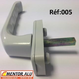 Poigne pour fentre PVC grise 