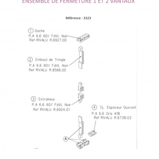 TECHNAL-Ensemble de fermeture 1 et 2 vantaux 