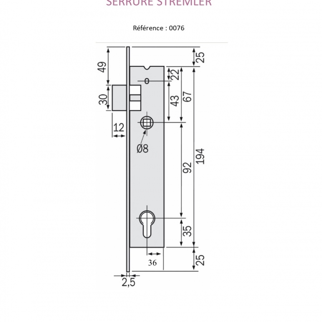 Serrure Stremler 2241 36 2