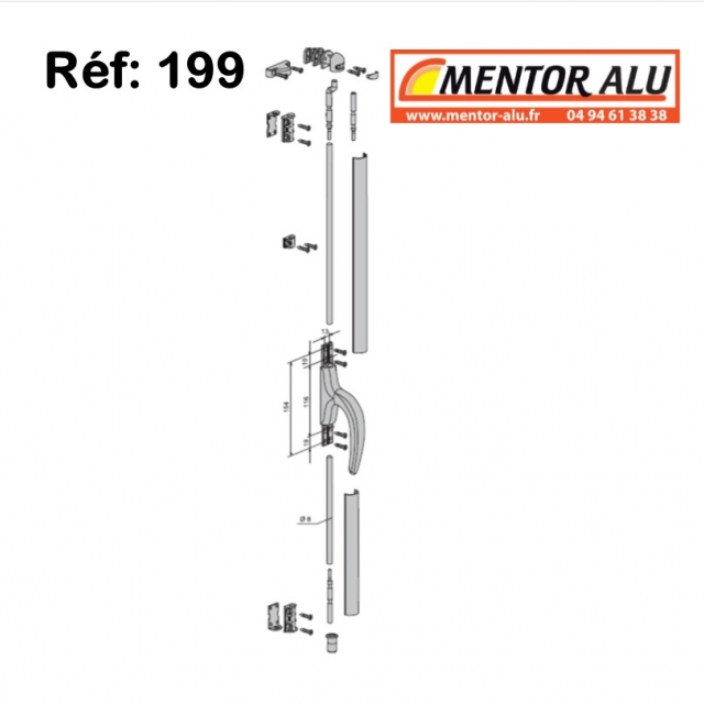 Poigne de fentre alu adaptable toutes marque rf : VALETTE 3