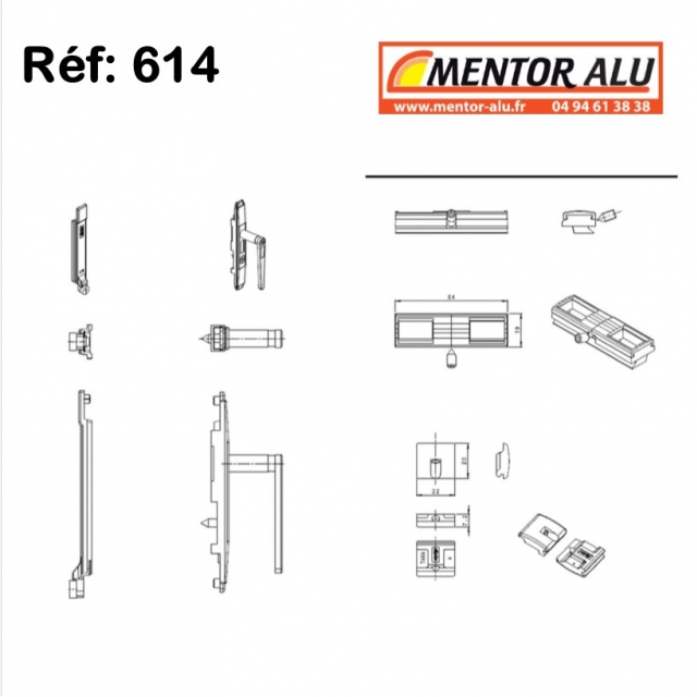 KIT FERMETURE A LEVIER POUR SEMI FIXE 2