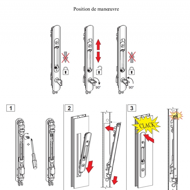 Serrure de baie coulissant  cl  compatible VIAL 2