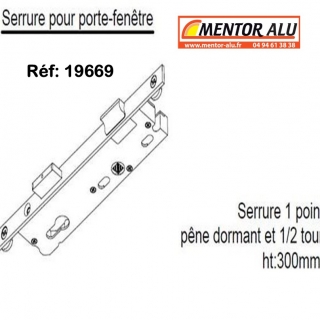 Serrure de porte  SAPA 1 point 1/2 tour 