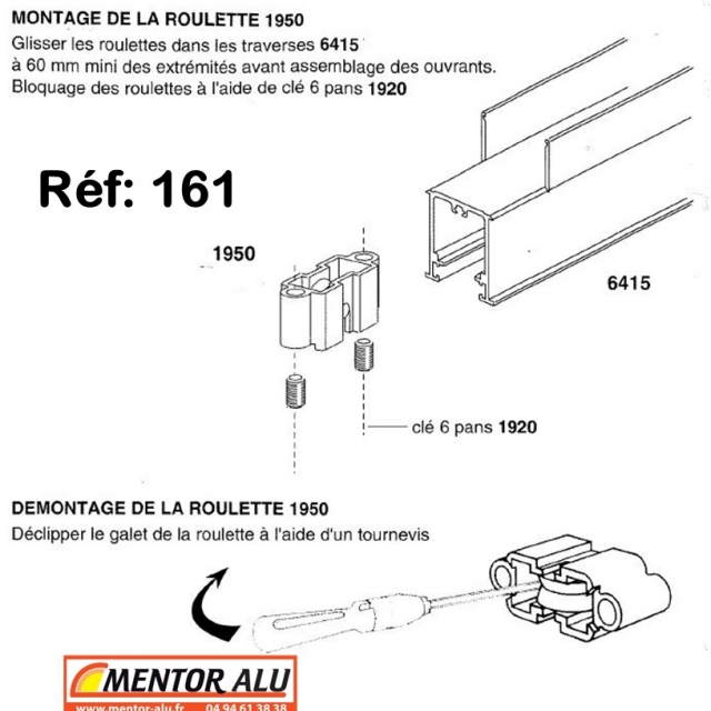 TECHNAL galet roulette   simple aluminium TECHNAL 5
