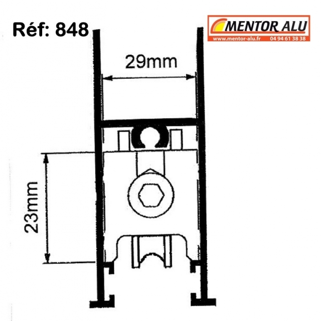 SEPA ALUMIC 3100I   roulette baie vitre coulissante  inox 3