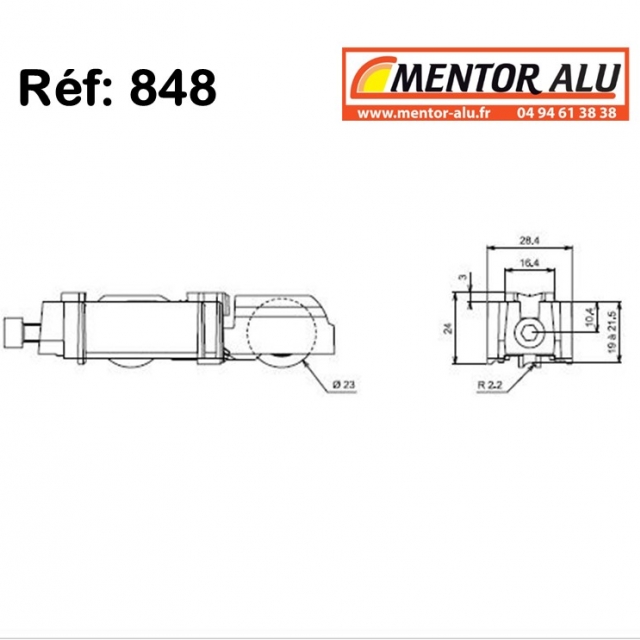 SEPA ALUMIC 3100I   roulette baie vitre coulissante  inox 2