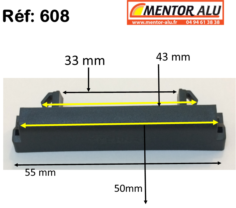 Cache de trou de drainage pour baie coulissante Aluminium