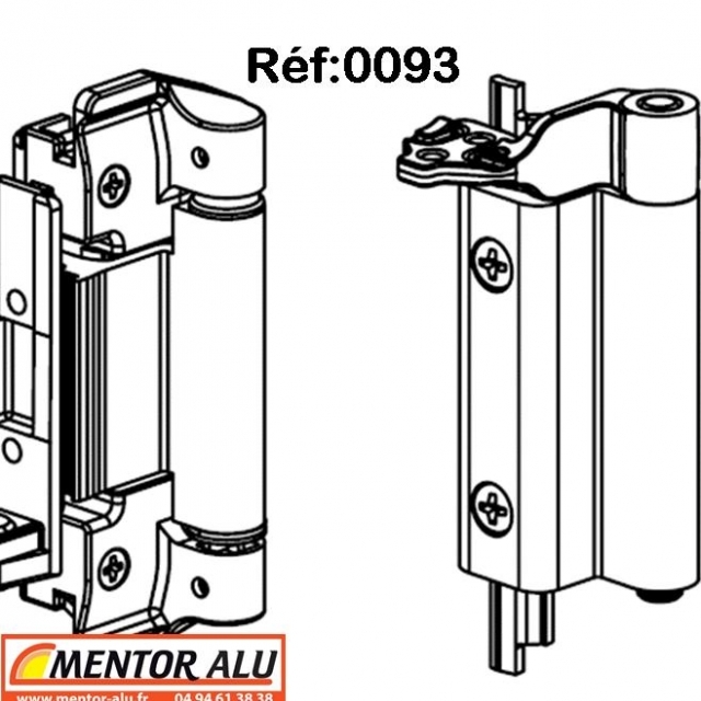 Kit paumelles pour fentre alu oscillo battant (la paire) 3