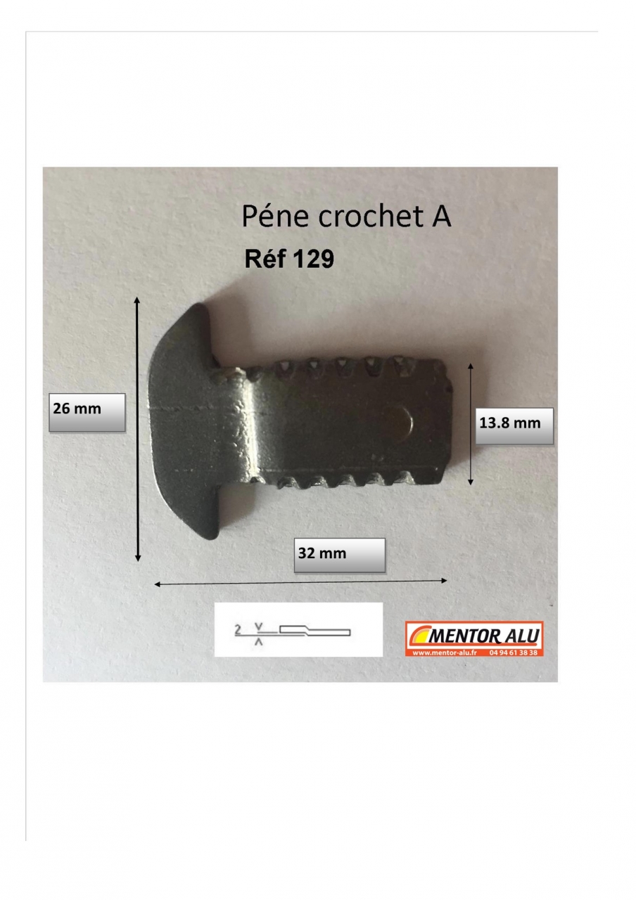 Pêne crochet pour serrure de baie coulissante SAV - Serrures & Clés