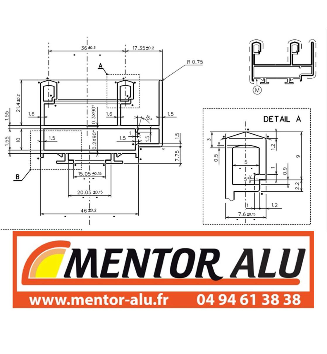 Chariot roulette Technal double Technal alu réglable - Serrures & Clés