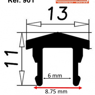 Rail alu pour baie vitre coulissante.