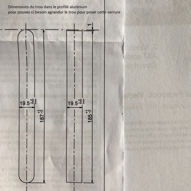 VIAL serrure CARR� de  baie vitr�e coulissante 4